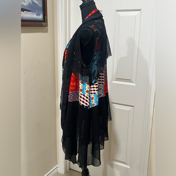 Feratelli Multicolor OPEN CARDIGAN, WHIMSIGOTH, GOTHIC, GRUNGE WOMEN VEST SIZE M - Picture 6 of 8